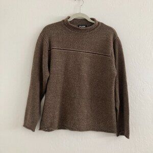 Vintage Plugg Wool Blend Sweater Green Striped 90s Y2K Grunge Men's Large